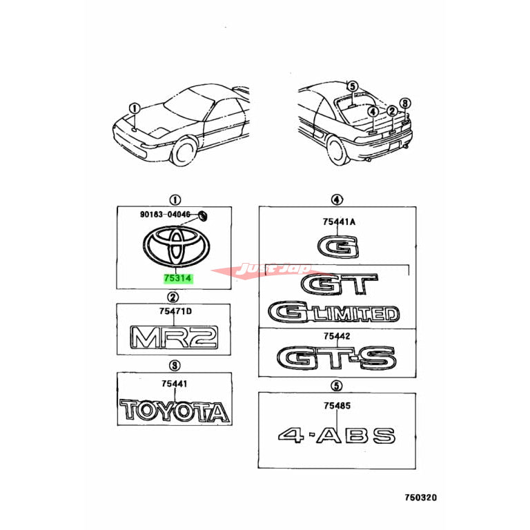 Genuine Toyota Front Emblem Fits Toyota Supra JZA80 & MR2 SW20