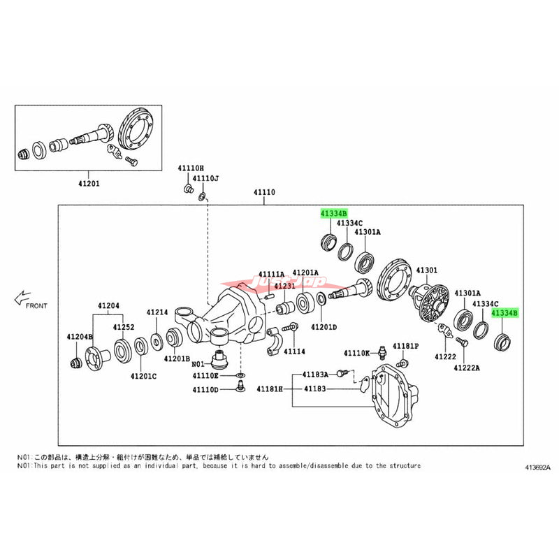Genuine Toyota Rear Differential Bearing & Rebuild Kit Fits Toyota 86 & Subaru BRZ (ZC6/ZN6)