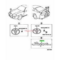 Genuine Toyota "Supra" Rear Decal Fits Toyota Supra JZA80