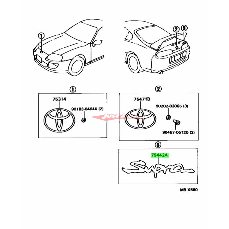 Genuine Toyota "Supra" Rear Decal Fits Toyota Supra JZA80