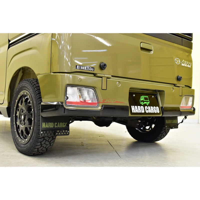 Hard Cargo Van Series Mud Flaps (Alloy/Black) Fits Daihatsu S700/S710 Hijet Cargo,Atrai,Deck Van