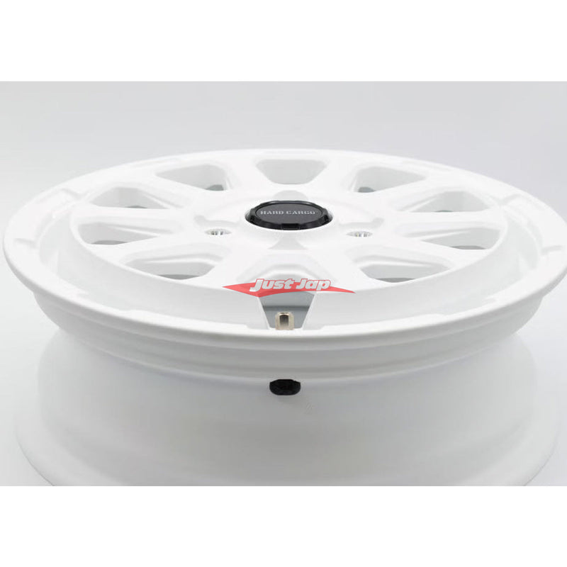 Hard Cargo x Ranger Wheels White (Set 4 Piece) Fits Daihatsu Hi-Jet, Deck Van, Atari, Cargo, Subaru Sambar, Toyota Pixis, Mazda Scrum & Mitsubishi Minicab