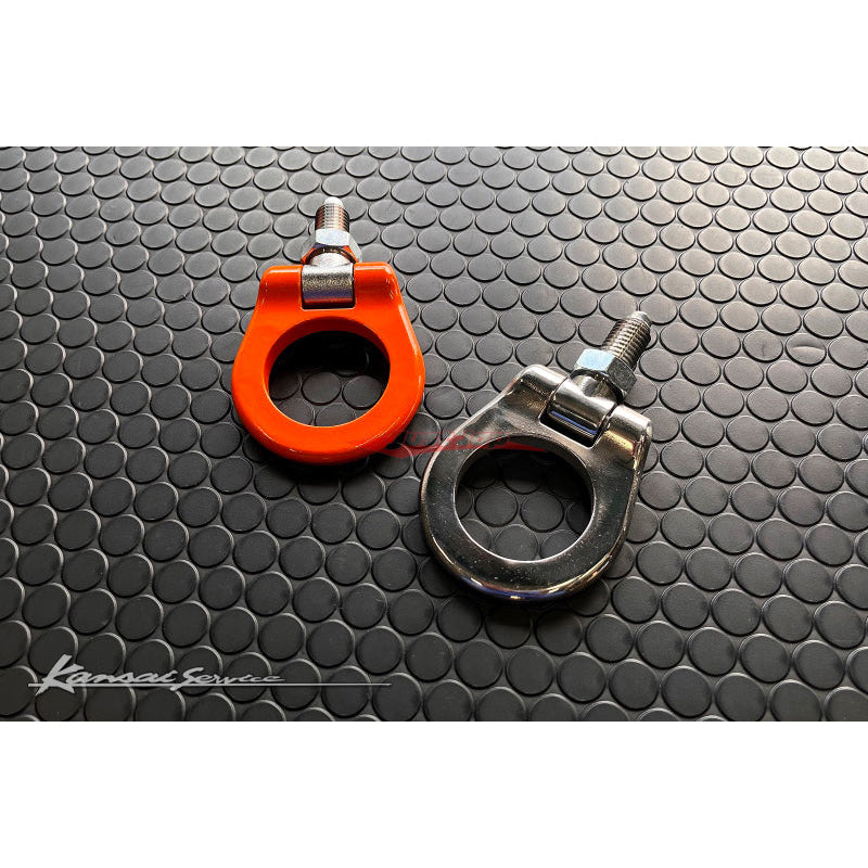HKS Kansai Service Front Tow Hook (Folding Type - Orange) Fits Subaru Impreza WRX / STi GRB (10/07-06/10)