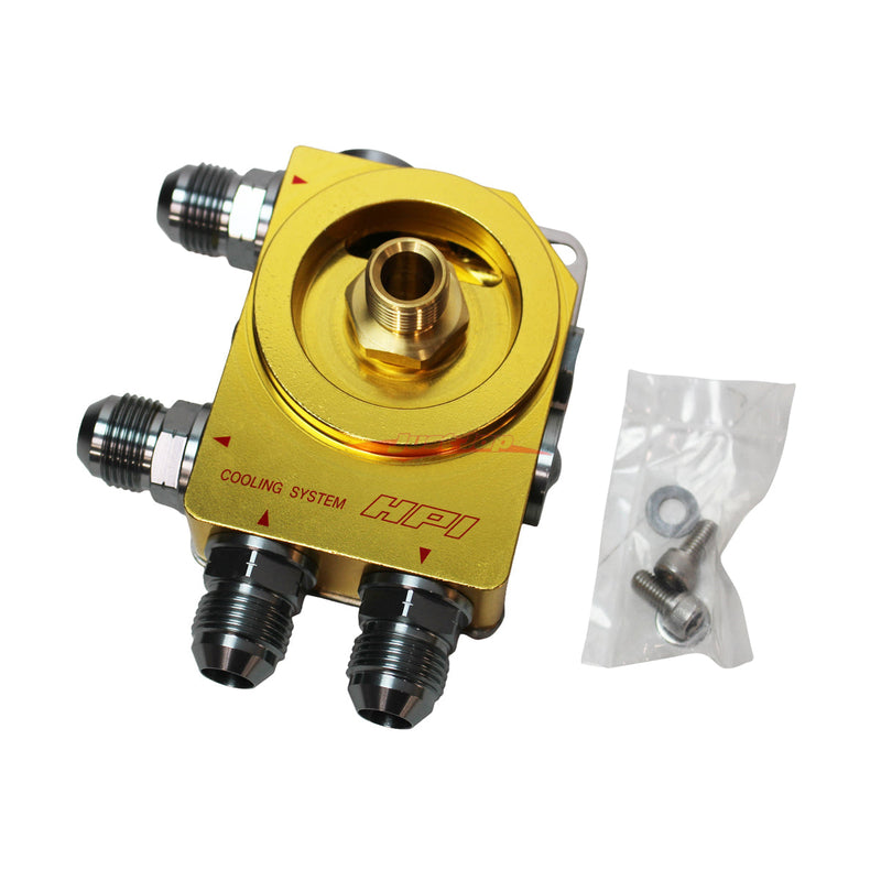 HPI Oil Filter Relocation Block AN10 / 3/4-16 UNF (Thermostat Equipped) - Universal Fitment