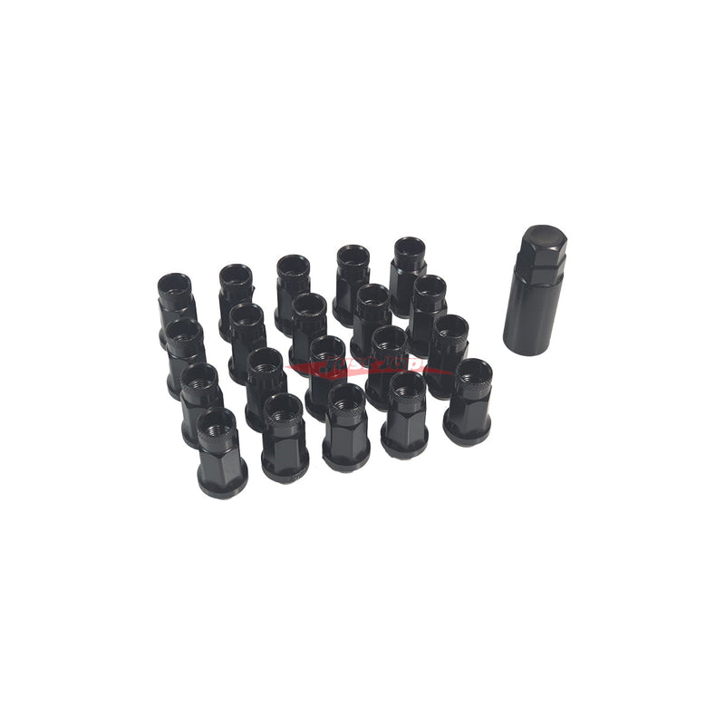 JJR Black Open-Ended Steel Wheel Nut Set Fits M12 X P1.25 (17mm Hex)