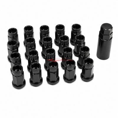 JJR Black Open-Ended Steel Wheel Nut Set Fits M12 X P1.25 (17mm Hex)