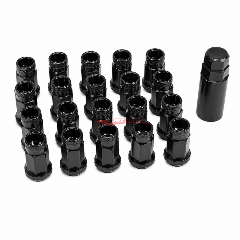 JJR Black Open-Ended Steel Wheel Nut Set Fits M12 X P1.25 (17mm Hex)