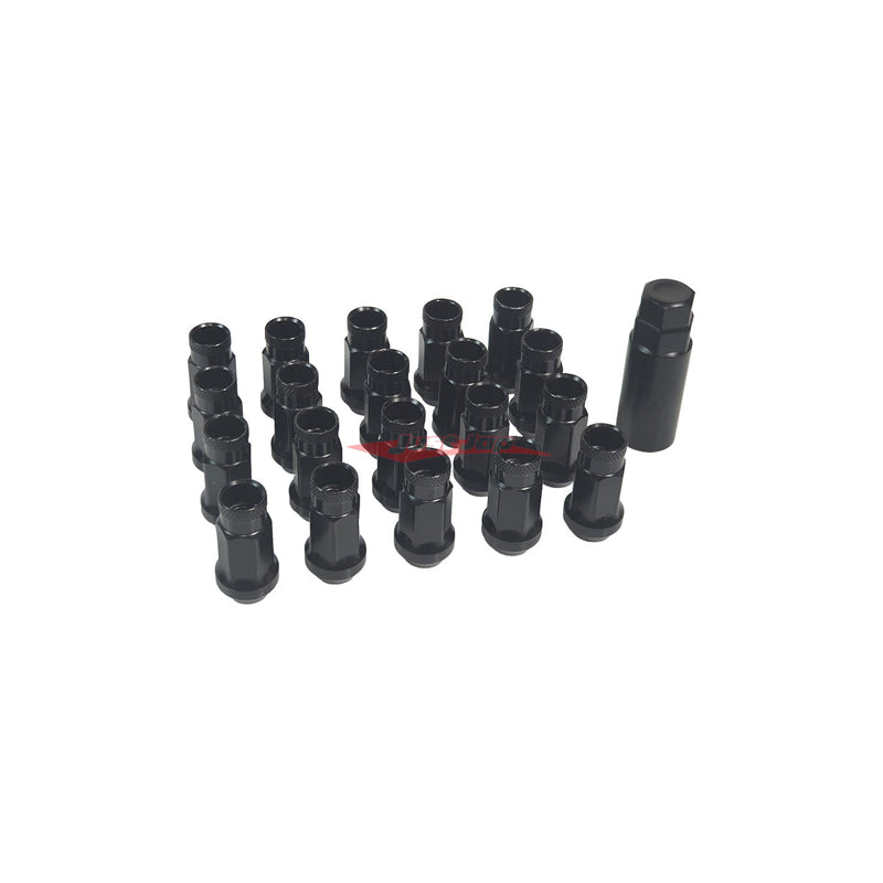 JJR Black Open-Ended Steel Wheel Nut Set Fits M12 X P1.5 (17mm Hex)