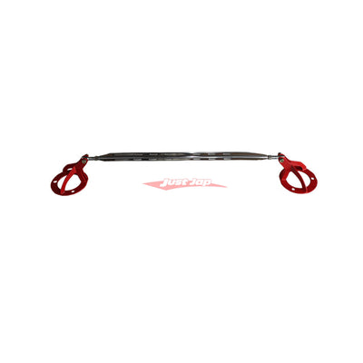 JJR Front Strut Brace Polished Bar Wth Red Ends Fits Toyota JZA80 Supra