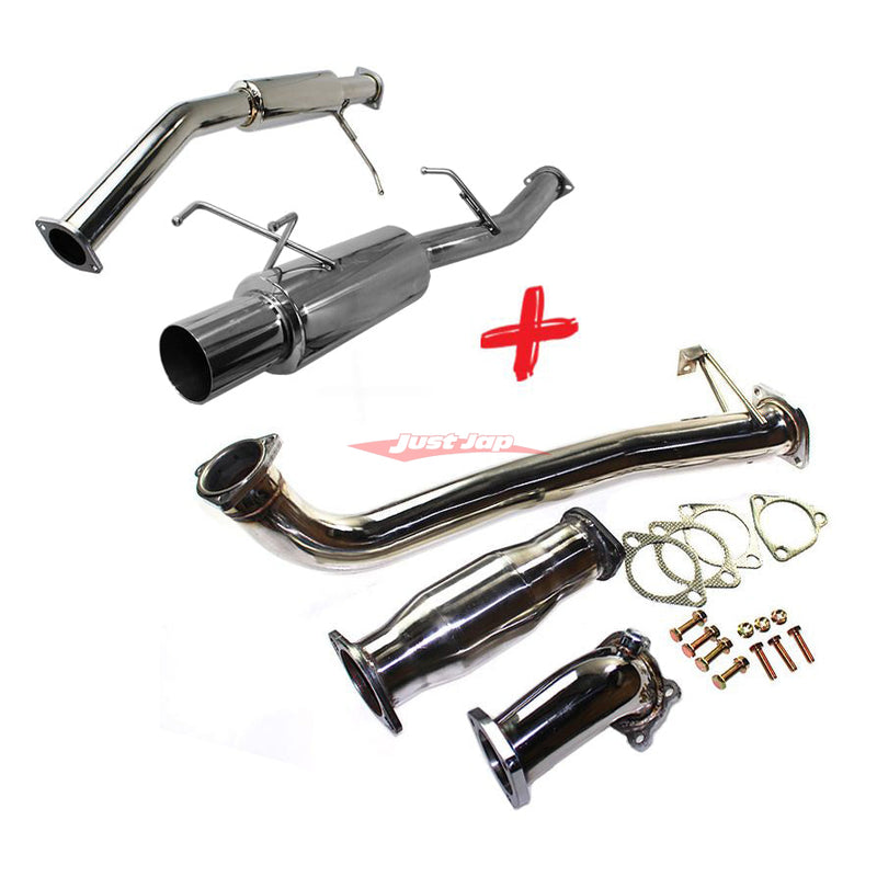 JJR Hyperflow Stainless Steel Exhaust System (Catco Bundle A) Fits Nissan S13 Silvia & 180SX (SR20DET)