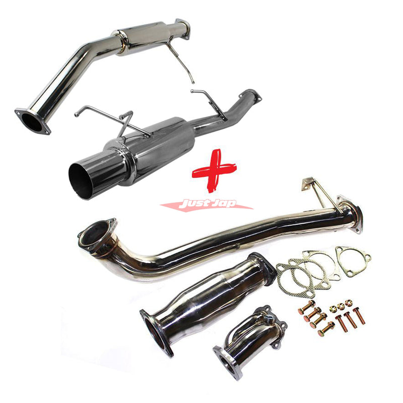 JJR Hyperflow Stainless Steel Exhaust System (Catco Bundle B) Fits Nissan S13 Silvia & 180SX (SR20DET)