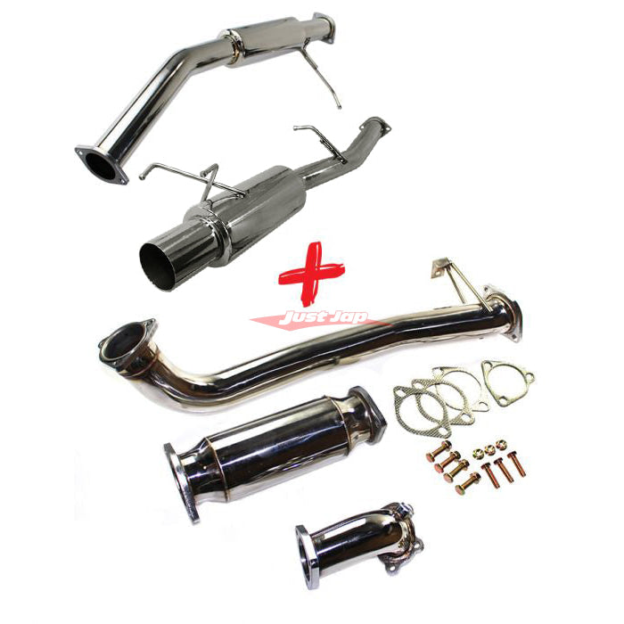 JJR Hyperflow Stainless Steel Exhaust System (De-Cat Bundle A) fits Nissan S13 Silvia & 180SX (SR20DET)