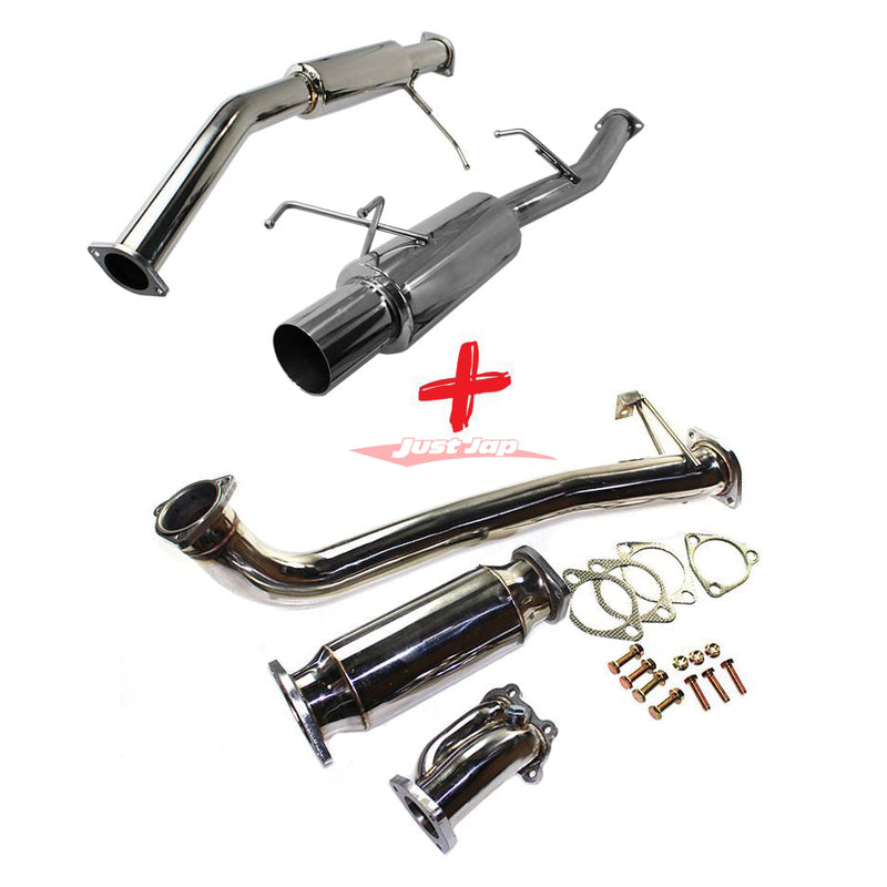 JJR Hyperflow Stainless Steel Exhaust System (De-Cat Bundle B) fits Nissan S13 Silvia & 180SX (SR20DET)