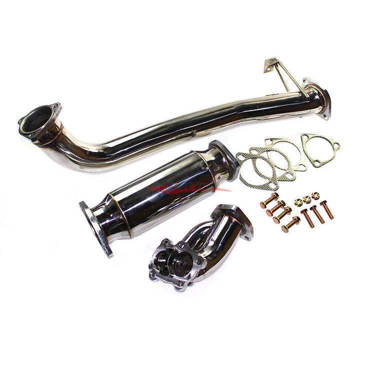 JJR Hyperflow Stainless Steel Exhaust System Titanium Look Tip (De-Cat Bundle B) - Nissan S13 Silvia & 180SX (SR20DET)