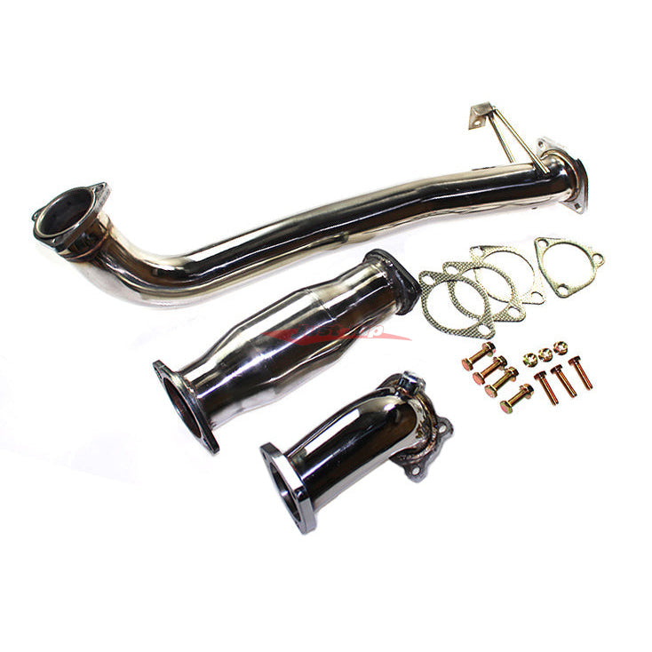 JJR Hyperflow Stainless Steel Exhaust System Titanium Tip Look (Catco Bundle A) Fits Nissan S13 Silvia & 180SX (SR20DET)