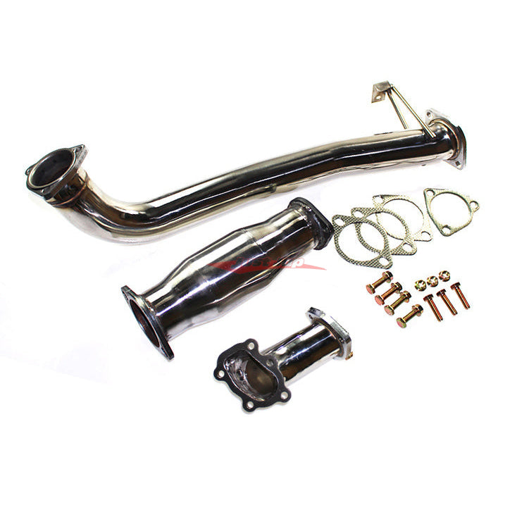 JJR Hyperflow Stainless Steel Exhaust System Titanium Tip Look (Catco Bundle A) Fits Nissan S13 Silvia & 180SX (SR20DET)