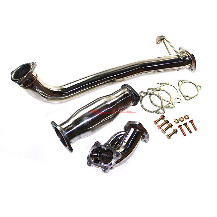 JJR Hyperflow Stainless Steel Exhaust System Titanium Tip Look (Catco Bundle B) Fits Nissan S13 Silvia & 180SX (SR20DET)