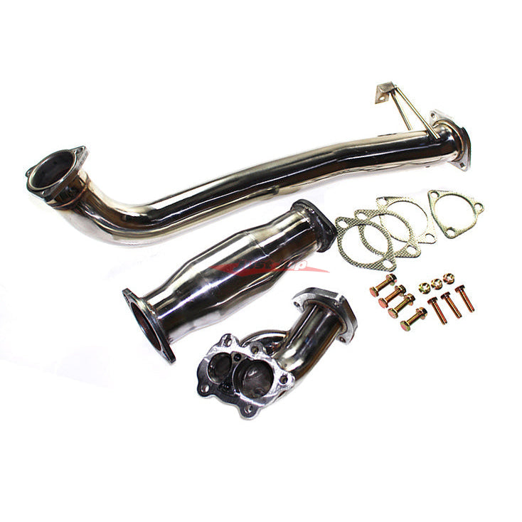 JJR Hyperflow Stainless Steel Exhaust System Titanium Tip Look (Catco Bundle C) Fits Nissan S13 Silvia & 180SX (SR20DET)