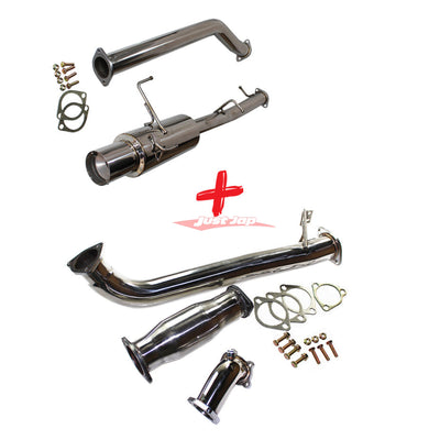 JJR Hyperflow Stainless Steel Turbo Back Exhaust System Catco Bundle A Fits NISSAN S14 SILVIA