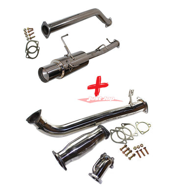 JJR Hyperflow Stainless Steel Turbo Back Exhaust System Catco Bundle B Fits NISSAN S14 SILVIA