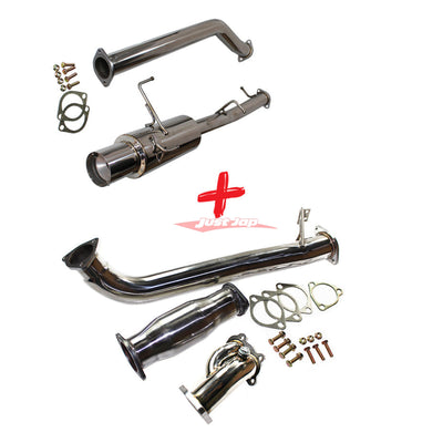 JJR Hyperflow Stainless Steel Turbo Back Exhaust System Catco Bundle C Fits NISSAN S14 SILVIA