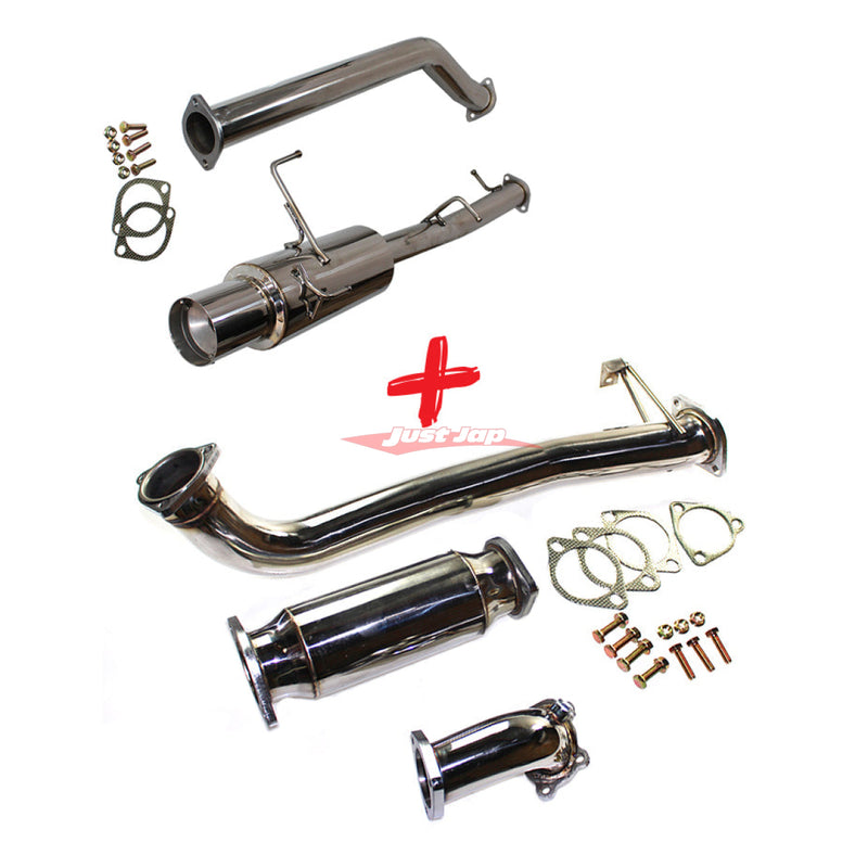 JJR Hyperflow Stainless Steel Turbo Back Exhaust System Decat Bundle A fits NISSAN S14 SILVIA