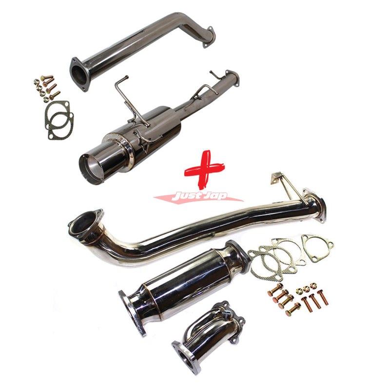 JJR Hyperflow Stainless Steel Turbo Back Exhaust System Decat Bundle B fits NISSAN S14 SILVIA