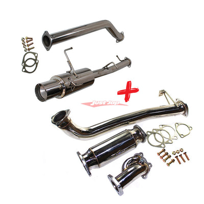 JJR Hyperflow Stainless Steel Turbo Back Exhaust System Decat Bundle C fits NISSAN S14 SILVIA