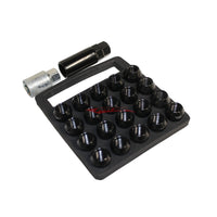 JJR RAYS Style 32mm Steel Wheel & Lock Nut Set (17HEX) - Black M12xP1.25 (20 Piece)