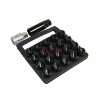 JJR RAYS Style 32mm Steel Wheel & Lock Nut Set (17HEX) - Black M12xP1.50 (20 Piece)