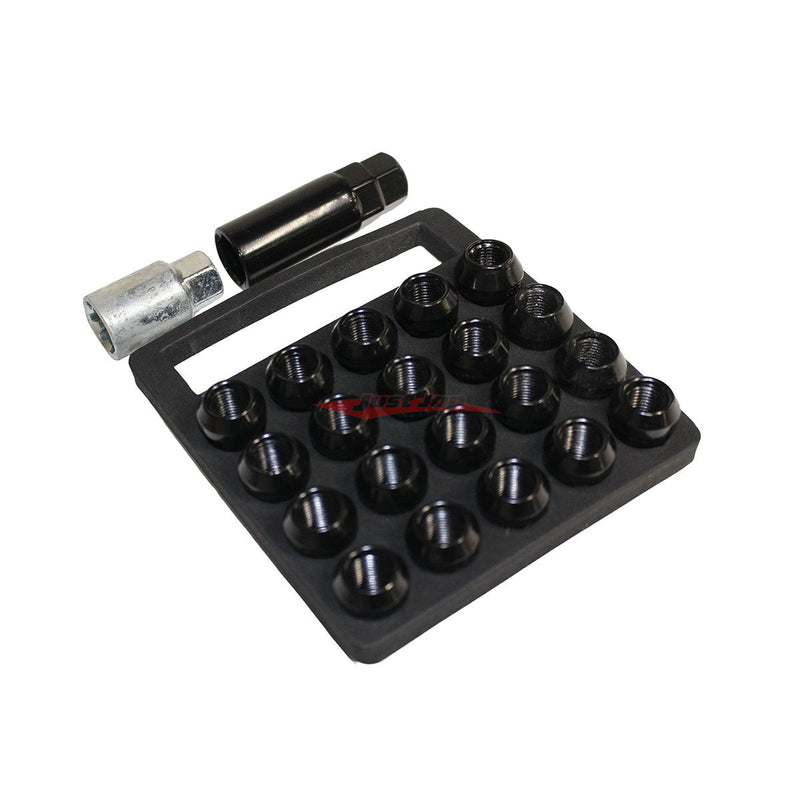 JJR RAYS Style 32mm Steel Wheel & Lock Nut Set (17HEX) - Black M12xP1.50 (20 Piece)