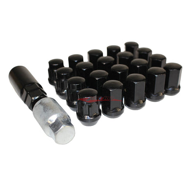 JJR RAYS Style 32mm Steel Wheel & Lock Nut Set (17HEX) - Black M12xP1.50 (20 Piece)