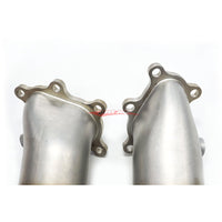 JustJap Racing Casted Stainless Steel 3.5" Down Pipe Dump Pipe Set Fits Nissan R35 GTR