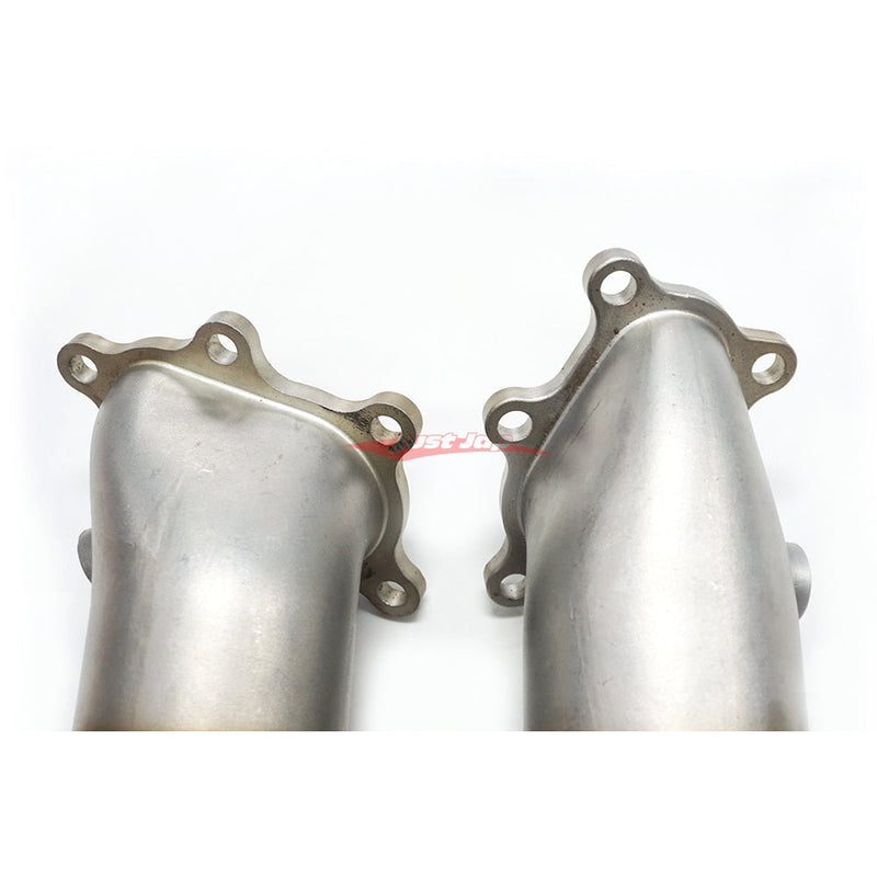 JustJap Racing Casted Stainless Steel 3.5" Down Pipe Dump Pipe Set Fits Nissan R35 GTR
