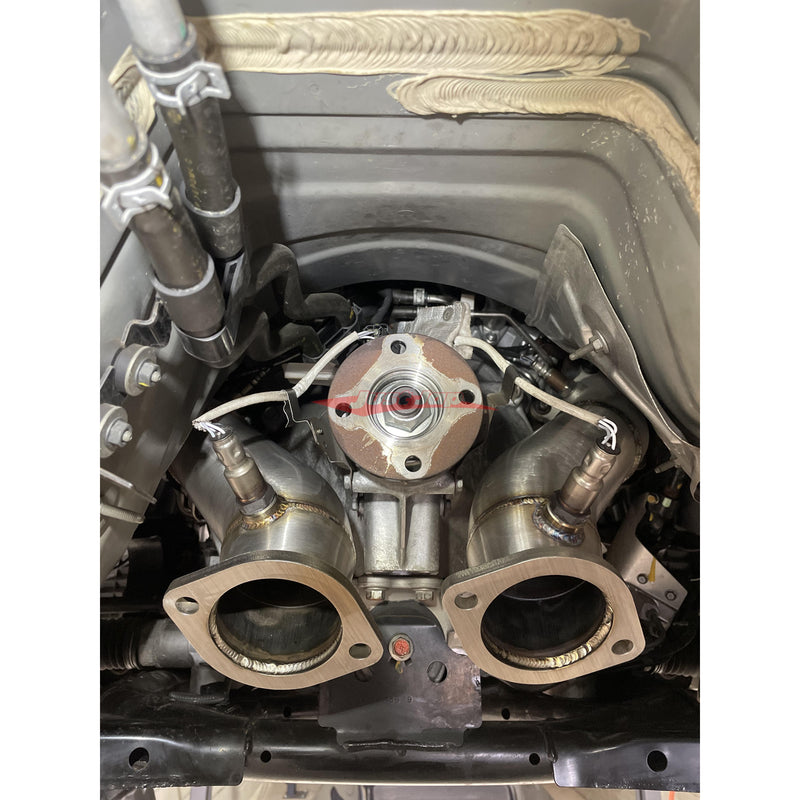 JustJap Racing Casted Stainless Steel 3.5" Down Pipe Dump Pipe Set Fits Nissan R35 GTR