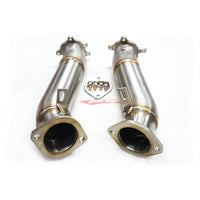 JustJap Racing Casted Stainless Steel 3.5" Down Pipe Dump Pipe Set Fits Nissan R35 GTR