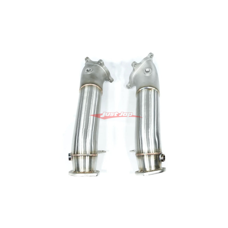 JustJap Racing Casted Stainless Steel 3.5" Down Pipe Dump Pipe Set Fits Nissan R35 GTR