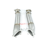 JustJap Racing Casted Stainless Steel 3.5" Down Pipe Dump Pipe Set Fits Nissan R35 GTR