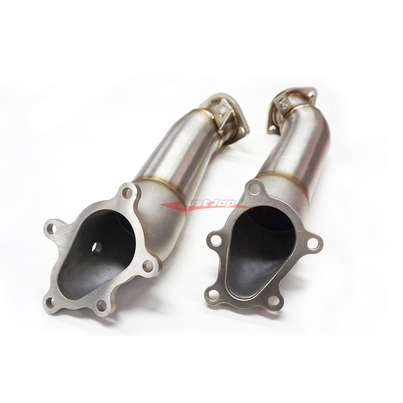 JustJap Racing Casted Stainless Steel 3.5" Down Pipe Dump Pipe Set Fits Nissan R35 GTR