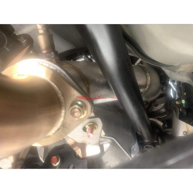 JustJap Racing Casted Stainless Steel 3.5" Down Pipe Dump Pipe Set Fits Nissan R35 GTR