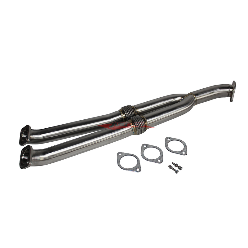 JustJap Racing Stainless Steel 3.0" Centre Mid Y Pipe (De-Cat) Fits Nissan R35 GTR (2007-)