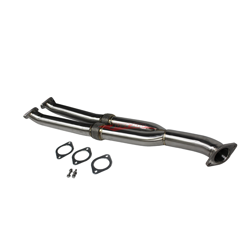 JustJap Racing Stainless Steel 3.0" Centre Mid Y Pipe (De-Cat) Fits Nissan R35 GTR (2007-)