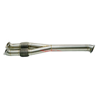 JustJap Racing Stainless Steel 3.5" Centre Mid Y Pipe (De-Cat) Fits Nissan R35 GTR (2007-)
