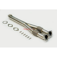 JustJap Racing Stainless Steel 3.5" Centre Mid Y Pipe (De-Cat) Fits Nissan R35 GTR (2007-)