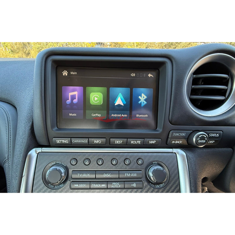 JustJap Wireless Apple CarPlay / Android Auto TV / Aux. Unit Fits Nissan R35 GTR CBA 07-10 (JDM Models)
