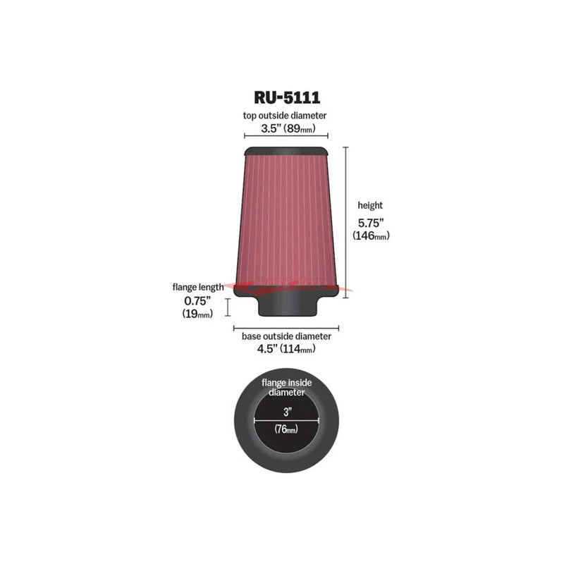 K&N 3" Universal / Replacement Cobb Big SF Intake Filter Fits Nissan R35 GTR (07-21)