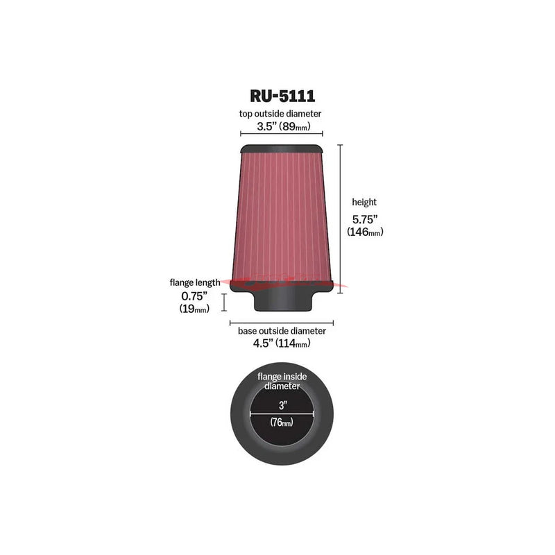 K&N RU-5111 3 Inch Universal Filter & Nissan R35 GTR 3 Inch Intake Kits