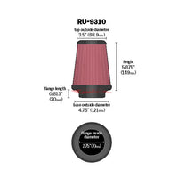 K&N RU-9310 2.75 Inch Universal Filter & Nissan R35 GTR 2.75 Inch Intake Kits