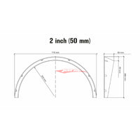 Karbonetic Universal ABS Over Fender / Wheel Arch Flares / Fender Flares (4pce Set) - Front 2" / 50mm & Rear 2.75" / 70mm