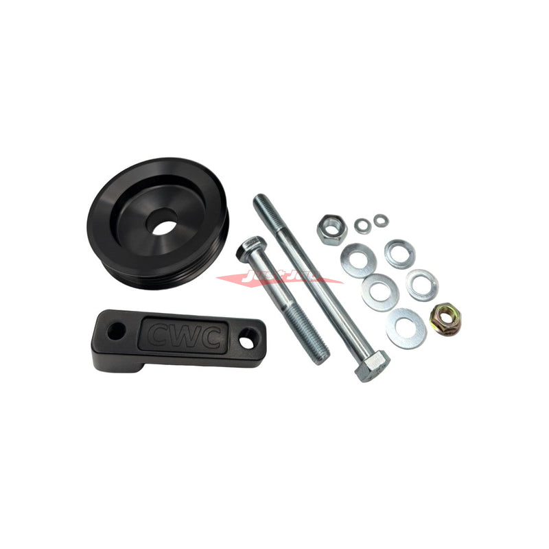 LS1 Bosch 12V 140 Amp Alternator & CWC RB Twin Cam Billet Conversion Kit (Black) Fits Nissan RB20 RB25 RB26 RB30